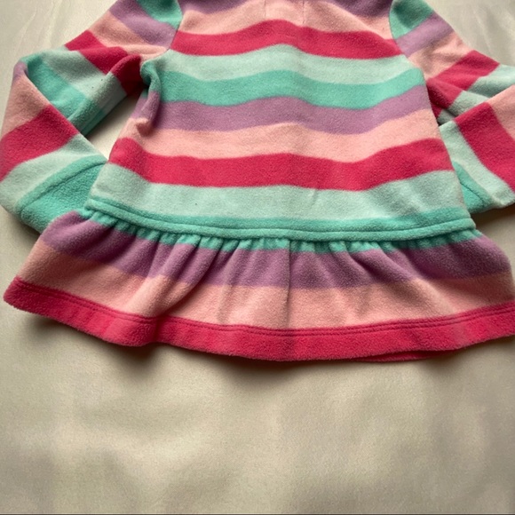 Childrens Place Girls Fleece Multi-Stripe Full Front Zip-up Hoodie - Picture 12 of 16